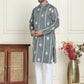 Embroidery and mirror work straight Kurta Set, ( JOKP P 5199 Grey )