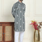 Embroidery and mirror work straight Kurta Set, ( JOKP P 5199 Grey )