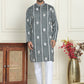 Embroidery and mirror work straight Kurta Set, ( JOKP P 5199 Grey )