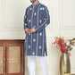 Embroidery and mirror work straight Kurta Set, ( JOKP P 5199 Navy )