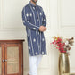 Embroidery and mirror work straight Kurta Set, ( JOKP P 5199 Navy )