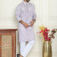 Embroidery and mirror work straight Kurta Set, ( JOKP P 5199 lavender )