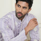 Embroidery and mirror work straight Kurta Set, ( JOKP P 5199 lavender )