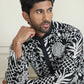 Embroidered Silk Blend Kurta Pyjama Set ( JOKP P 5201 Black )