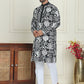 Embroidered Silk Blend Kurta Pyjama Set ( JOKP P 5201 Black )