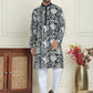 Embroidered Silk Blend Kurta Pyjama Set ( JOKP P 5201 Black )
