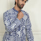 Embroidered Silk Blend Kurta Pyjama Set ( JOKP P 5201 Blue )