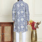 Embroidered Silk Blend Kurta Pyjama Set ( JOKP P 5201 Blue )