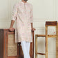 Embroidered Straight Kurta Pyjama For Men ( JOKP P 5202 Peach )