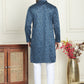 Embroidered & Sequins Straight Kurta with Pyjamas ( JOKP P 5205 Peacock )