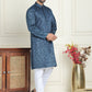 Embroidered & Sequins Straight Kurta with Pyjamas ( JOKP P 5205 Peacock )