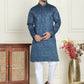 Embroidered & Sequins Straight Kurta with Pyjamas ( JOKP P 5205 Peacock )