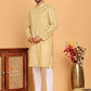 Men's Cotton Striped Kurta Pyjama Set ( JOKP P 5207 Beige )