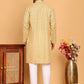 Men's Cotton Striped Kurta Pyjama Set ( JOKP P 5207 Beige )
