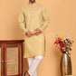 Men's Cotton Striped Kurta Pyjama Set ( JOKP P 5207 Beige )