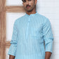 Men's Cotton Striped Kurta Pyjama Set ( JOKP P 5207 P 5207Sky ) [FF] [R-2-3]