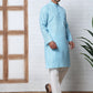 Men's Cotton Striped Kurta Pyjama Set ( JOKP P 5207 P 5207Sky ) [FF] [R-2-3]