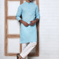 Men's Cotton Striped Kurta Pyjama Set ( JOKP P 5207 P 5207Sky ) [FF] [R-2-3]