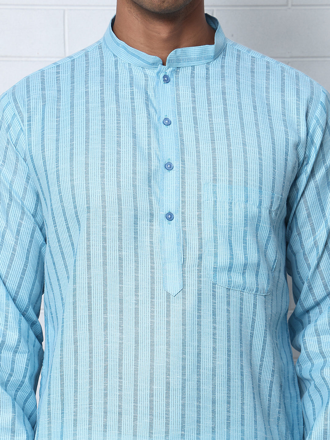 Men's Cotton Striped Kurta Pyjama Set ( JOKP P 5207 P 5207Sky ) [FF] [R-2-3]