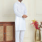 Men's Cotton Striped Kurta Pyjama Set ( JOKP P 5207 White )
