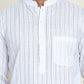 Men's Cotton Striped Kurta Pyjama Set ( JOKP P 5207 White )