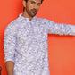 Sequin Embroidered Pure Cotton Kurta with Pyjamas ( JOKP P 5208 Blue )