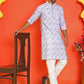 Sequin Embroidered Pure Cotton Kurta with Pyjamas ( JOKP P 5208 Blue )