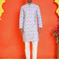 Sequin Embroidered Pure Cotton Kurta with Pyjamas ( JOKP P 5208 Blue )