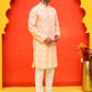 Sequin Embroidered Pure Cotton Kurta with Pyjamas ( JOKP P 5208 Orange ) [FF] [I-1-4]