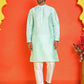 Solid Silk Kurta with Pyjamas ( JOKP P 5209 Green )