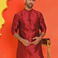Solid Silk Kurta with Pyjamas ( JOKP P 5209 Maroon )