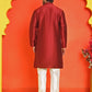 Solid Silk Kurta with Pyjamas ( JOKP P 5209 Maroon )