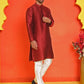Solid Silk Kurta with Pyjamas ( JOKP P 5209 Maroon )