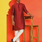 Solid Silk Kurta with Pyjamas ( JOKP P 5209 Maroon )