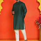 Solid Silk Kurta with Pyjamas ( JOKP P 5209 Olive )