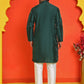 Solid Silk Kurta with Pyjamas ( JOKP P 5209 Olive )