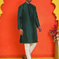 Solid Silk Kurta with Pyjamas ( JOKP P 5209 Olive )