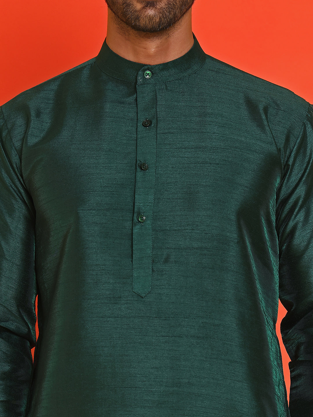 Solid Silk Kurta with Pyjamas ( JOKP P 5209 Olive )