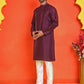 Solid Silk Kurta with Pyjamas ( JOKP P 5209 Purple )
