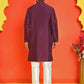 Solid Silk Kurta with Pyjamas ( JOKP P 5209 Purple )
