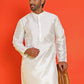 Solid Silk Kurta with Pyjamas ( JOKP P 5209 White )