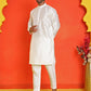 Solid Silk Kurta with Pyjamas ( JOKP P 5209 White )