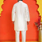 Solid Silk Kurta with Pyjamas ( JOKP P 5209 White )