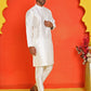 Solid Silk Kurta with Pyjamas ( JOKP P 5209 White )