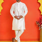 Solid Silk Kurta with Pyjamas ( JOKP P 5209 White )