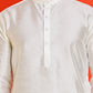 Solid Silk Kurta with Pyjamas ( JOKP P 5209 White )