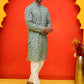 Men's Green Printed Kurta Pyjama Set ( JOKP P 5210 Green )
