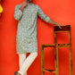 Men's Green Printed Kurta Pyjama Set ( JOKP P 5210 Green )