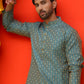 Jacquard Silk Straight Kurta Pyjama Set ( JOKP P 5211 Blue )