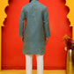 Jacquard Silk Straight Kurta Pyjama Set ( JOKP P 5211 Blue )